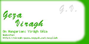 geza viragh business card